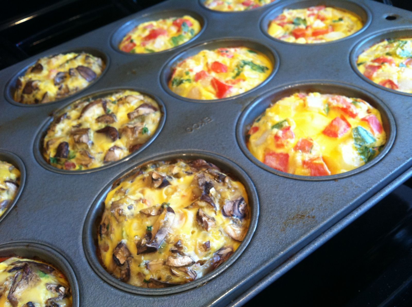 Muffins de ovos e vegetais